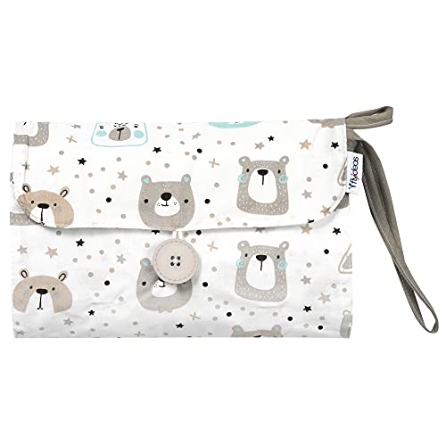 FlyIdeas Organizador Impermeable para Pañales y Toallitas | Bolsa para el Cambio de Pañales Seco y Húmedo | Fácil de Utilizar con una Sola Mano o Colgando, Bolsa para el Carrito/Cochecito