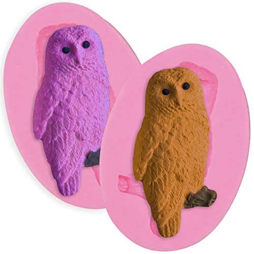 Hengke 2 peças Coruja Antiaderente, Moldes de Silicone, Moldes de Tema Animal para Pudim, Muffin de