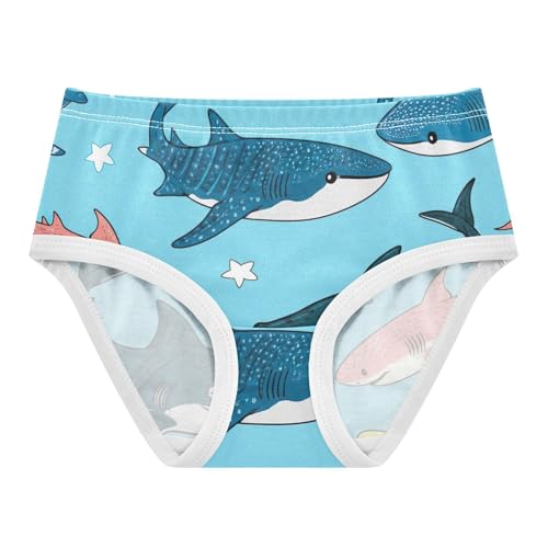 Cotton Girls Underwear Toddlers Cute Sharks Whale Blue Stars Panties Little Girl Funny Undies Kids Briefs 2t