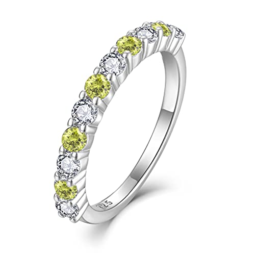 925 Sterling Silver Eternity Ring Cubic Zirconia Stackable Birthstone Ring for Women Wedding Engagement Rings