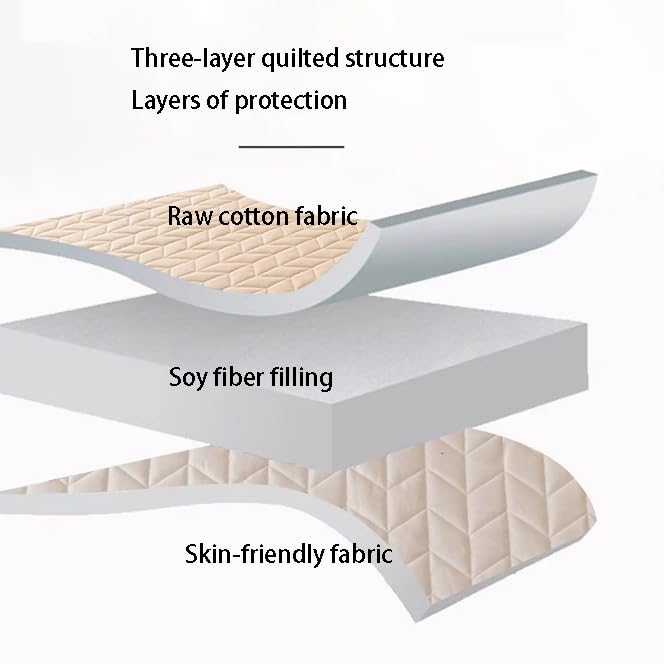 FCLDESHOP Confortable Housse Matelas,Drap-Housse matelassé épais de Couleur Unie avec Poche Profonde, protège-Matelas Confortable et antidérapant, Kaki, 180 x 220 cm + 30 cm (3 pièces)