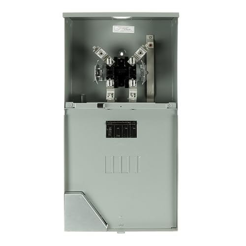 MIDWEST R281CB1 Metered Service Entrance Weatherproof 200A OH/UG Meter Socket Main 4 Circuit space NEMA 3R Rated Surface Mount Ringless NEC Compliant