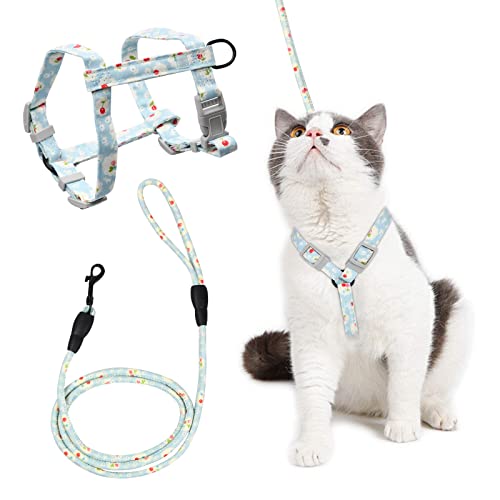 Doryum Cat Harness and Leash Set, Adjustable Cat Harness with Leash, Escape Proof Soft Pet Harness and Leash Kitten Vest Harness for Small Dog Cat Pet Outdoor Training Walking Running (S)