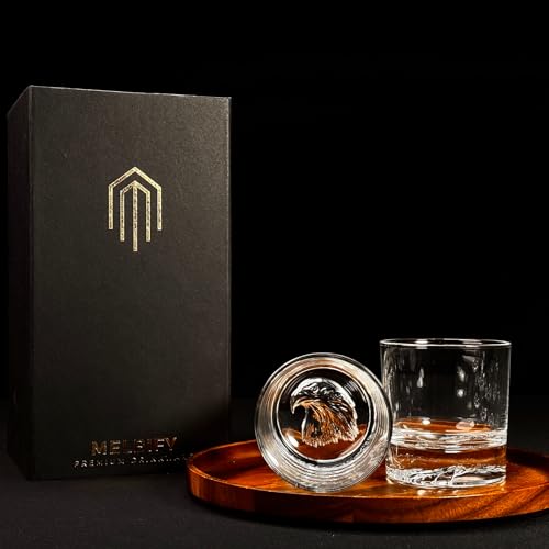 Image of Melbify Plain Eagle Whiskey Glass Gift Set | 4 pcs Set | 300 ML | Ultra-Premium | Imported | Luxurious | Ideal for Wedding Gifts, Anniversary, VIP and Corporate Gifts