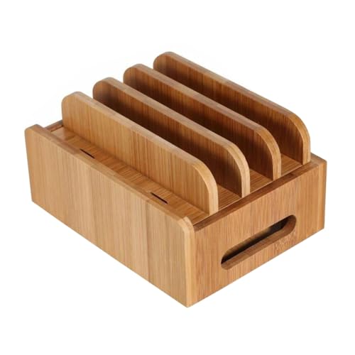 Station de recharge multifonction en bois naturel pour bureau épuré
