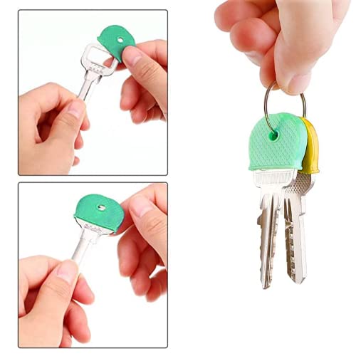 FYACCD 8 Stück Schlüsselkappen, Halbkreisförmig Schlüssel Kappen, Silikon Key Caps Covers, für Hausschlüssel-Etiketten