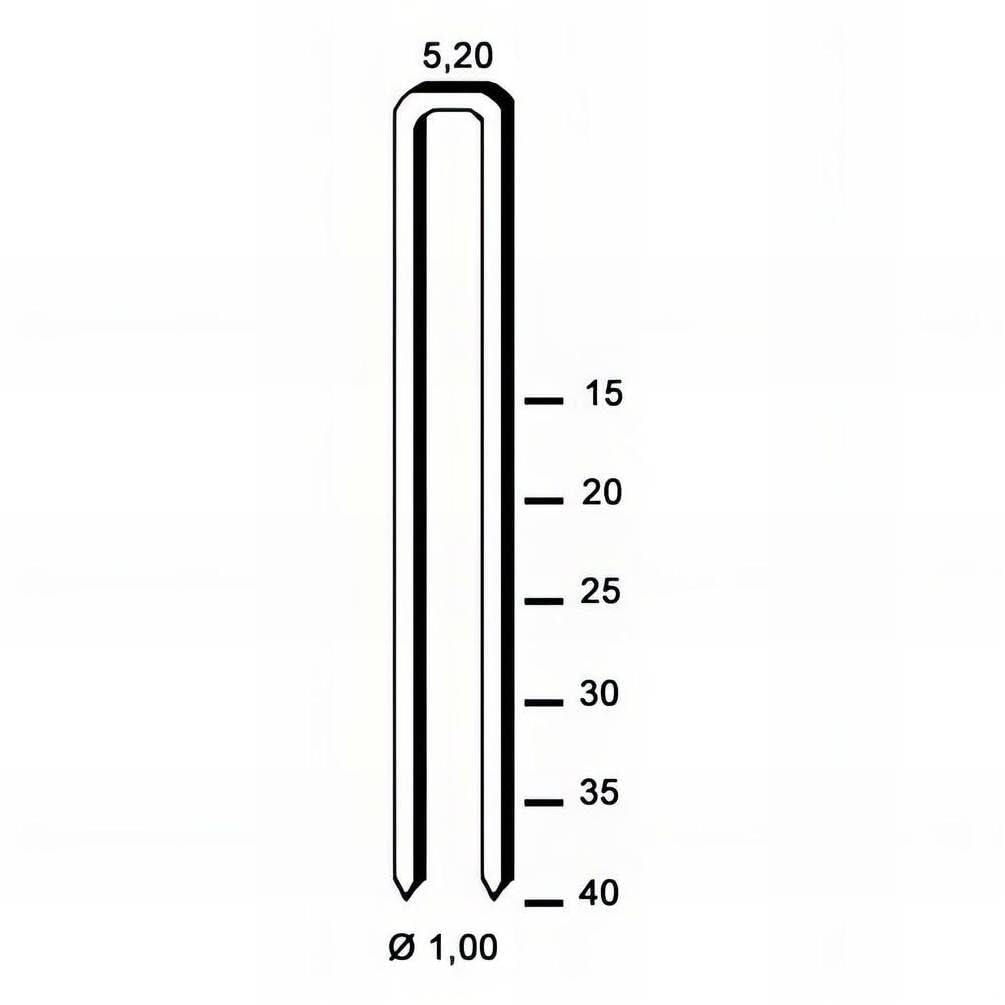 5.000 Grapas Em-40 – Galvanizadas Resinadas – 5,2 x 40 x 1 mm – D-Work