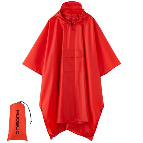 Image of Hooded Waterproof Raincoat, Unisex Outdoor Hiking Camping Mat and Small Tent