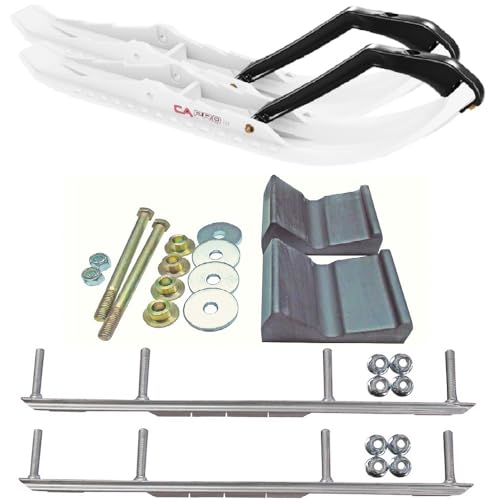 C&A Pro White TMX Snowmobile Skis w/ 4.5
