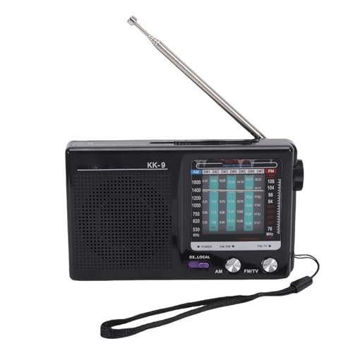 Jectse Radio AM FM SW, Radio Portable à Ondes Courtes avec Prise Casque 3,5 Mm, pour la Marche, Les Voyages, la Randonnée, L'industrie Automobile, L'électronique Domestique (Black)