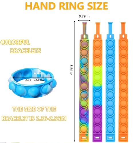 300pcs pop Random Bracelet,Pop Bubble Fidget Sensory Toys, Pop Toy Bulk for Party Favor, Classroom Student Prizes Easter Basket Goodie Bag Stuffers Christmas Valentine Gift for Kid - Image 6