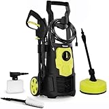 Stream Pressure Washers Jet Washers for Patio, 135Bar 1650W 420L/H Electric Pressure Washer with Brush, Portable Power Washer Car Washing Machine, Garden Cleaning Machine for Driveway