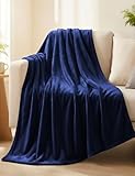 Casa Platino Fleece Throw Blankets – 300 GSM Navy Blue – Soft Cozy Warm Holiday Throws for Winter, Fuzzy Plush Elegant Gifts for Kids, Men & Women - Ideal for Couch, Sofa, Chair or Bed - 50x60 Inch