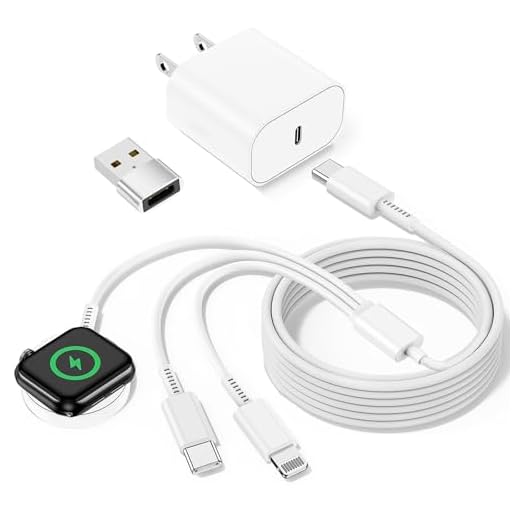 Multi Charger for Apple Watch Charger/iPhone 16 Charge/Multiple Devices, 3 in 1 Travel Charging Cable 6FT with 20W USB C iWatch Chargers Fast Charging for i-Watch Series/iPhone 15 16 Pro Max/14/13