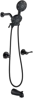 Double Handle 6-Spray Tub and Shower Faucet 2.5 GPM with Tub Spout and Handheld Combo in. Matte Black Valve Included HSMD-88073B