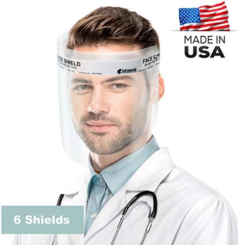 Splash Barrier Face Shield, Flexible Ultra Light All-Round Protection, Disposable Clear Transparent Film, Spitting, Anti-Fog, with Adjustable Cinch-strip Plastic Tie. (Not Intended for Impacts) (6)
