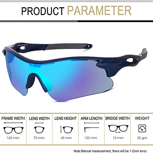 Image of Dark Wost Sports Sunglasses for Cycling Cricket Trekking || HYDROPHOBIC || Full Coverage || UV 400 Protection || Mirrored Lens || Free Case Box || Pack Of 1