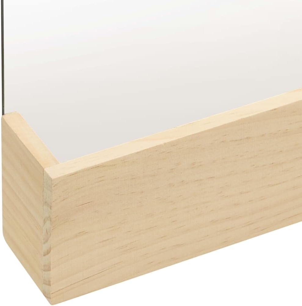 vidaXL Wall Mirror with Shelf - Solid Pinewood, Rectangular, Unique Design, Storage Compartment, Great for Hallway and Bathroom