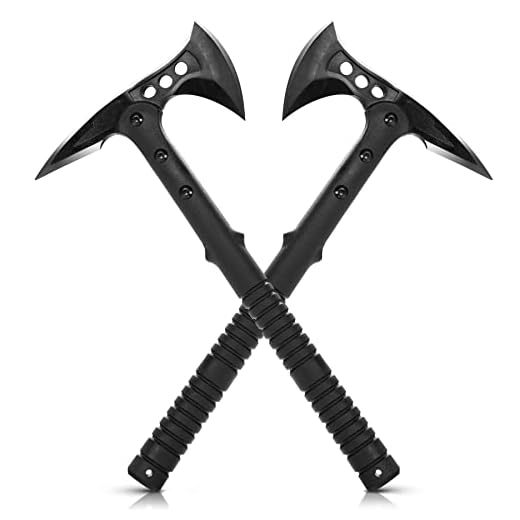 KS-11 - 2er SET Survival Axt M48 Tactical Tomahawk mit Dornspitze als Campingaxt - Outoor Axt Survival Beil Wurfaxt Axe