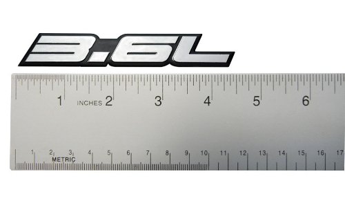 2 X (Pair/Set) 3.6L Liter Embossed Silver On Black Highly Polished Silver Real Aluminum Auto Emblem Badge Nameplate For Chevy Chevrolet Impala Traverse Camaro Llt Lfx Vvt Gm General Motors Cadillac Xts Cts Srx Sts Ferrari 360 Audi Q7 Pontiac G8 Subaru Legacy Outback Tribeca #TOP1
