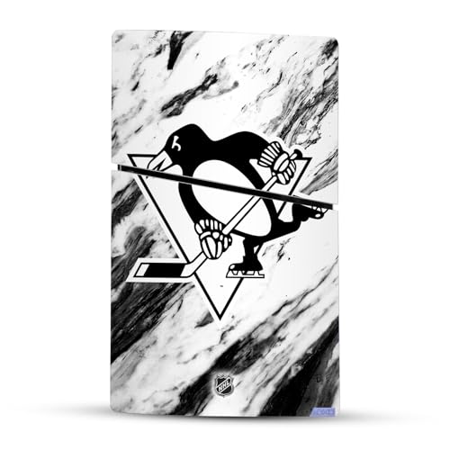 Autocollant PS5 Slim Digital NHL Penguins en vinyle effet marbre par Head Case Designs