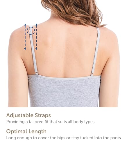 Image of Comfneat Women's 4-Pack Slim-Fit Camisoles Cotton Adjustable Spaghetti Strap Top Underwear