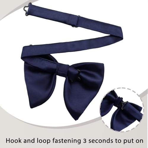 Image of Luckyvestir Oversized Bow Ties for Men, Pre Tied Clip on Men's Black Bowtie for Wedding Tuxedo Banquets Formal Wear