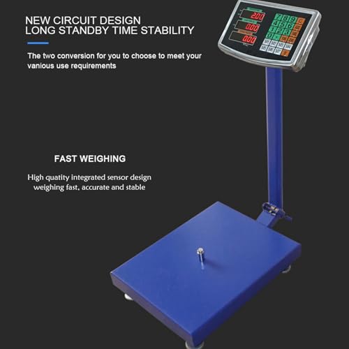 Balance de plateforme 150 kg pliable avec écran LCD bleu