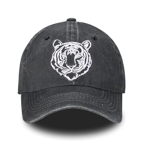 Image of Embroidered Baseball Cap for Women Men Vintage Adjustable Washed Distressed Denim Baseball Hat