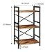 Homeiju Bookshelf, 3 Tier Industrial Bookcase, Metal Small Bookcase, Rustic Etagere Book Shelf Storage Organizer for Living Room, Bedroom, and Home Office(Rustic Brown) Patent Pending D29873033