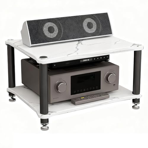 2/3/4-stufiges HiFi-Rack, Professionelles Audio-Rack, Geräteschrank Mit Mehreren Ablagen Für Heimkino, Studioequipment Und AV-Receiver(Weiß,60 * 48 * 36cm(2Tier))