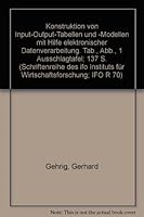 Konstruktion Von Input-Output-Tabellen Und -Modellen Mit Hilfe Elektronischer Datenverarbeitung 3428019040 Book Cover