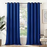 Deconovo Cortinas Opacas 2 Piezas para Dormitorio Salón Modernas, Aislantes Térmicas y Reducción de Ruido, EcolóGicas Certificadas,135 x 240 cm - Azul Oscuro