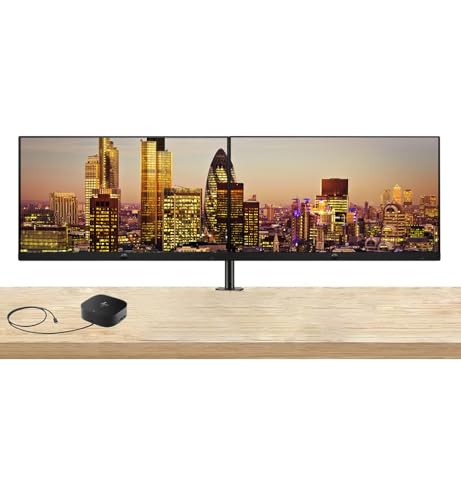 Image of HP Series 3 Pro 22-inch 322ph Full HD (1920 x 1080) LCD IPS Monitor, 2-Pack - VGA, DisplayPort, Speakers Bundled with Desk Mount Dual Monitor Stand & USB-C Multiport G5 Dock