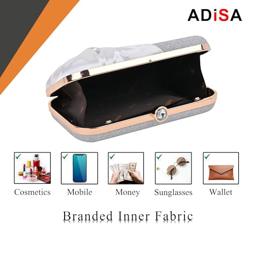 Image of ADISA Studded formal party clutch with gold chain for women and girls (CL107)
