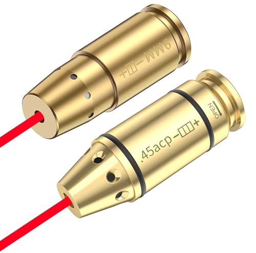Verpdot Bore Sight Kit 9mm and .45ACP Bore Sight Red Dot Boresighter Red Laser with Batteries for Hunting and Shooting