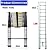 Telescoping Ladder 12.5ft Aluminum Telescopic Extension Multi Purpose Steps Non-Slip 330 lbs Capacity for Indoor Outdoor Work
