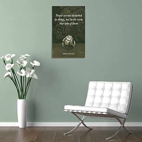 Poster Of Epictetus Sayings Inspirational Words Posters Disturb People Not By Things, But By Their V Canvas Painting Posters And Prints Wall Art Pictures For Living Room Bedroom Decor 24X36Inch(60X90 #TOP4
