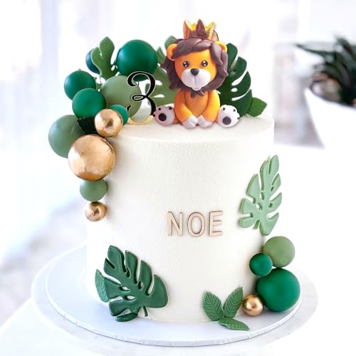 JeVenis Lion Cake Topper Lion Decorations Safari Animal Cake Topper Wild One Cake Decoration Jungle Baby Shower Decorations
