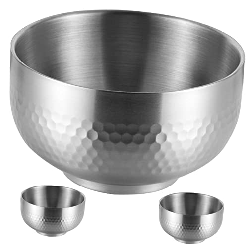 Upkoch 9 Pcs Stainless Steel Rice Bowl Japanese Ramen Bowl Mixing Bowls Stainless Steel Rice Bowls Japanese Prep Bowls Stainless Steel Noodle Bowl Asian Bowl Large Stainless Steel Bowl #TOP6