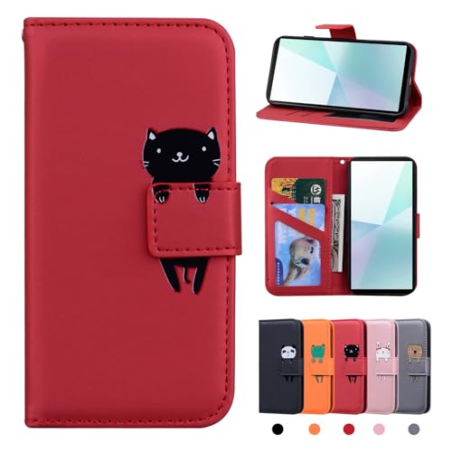 Rostsant Coque Sony Xperia 10 VI PU Etui en Cuir Etui Portefeuille à Fentes pour Cartes Google 8a Magnétique Housse Etui de Protection pour Sony Xperia 10 VI...
