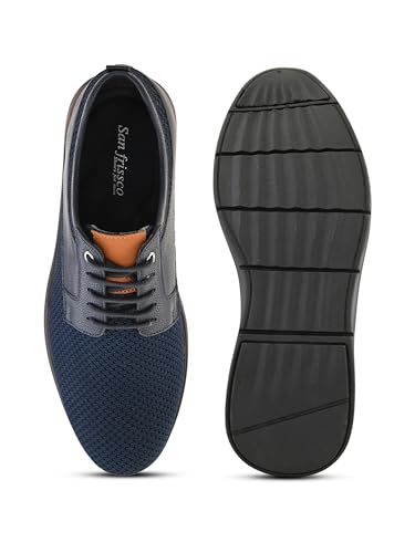 Image of San Frissco Men's Solid Sneaker Casual Lace-Up Shoes | Soft Cushioned Footbed with EVA Sole | Comfortable and Trendy Casual Shoes for Office and College
