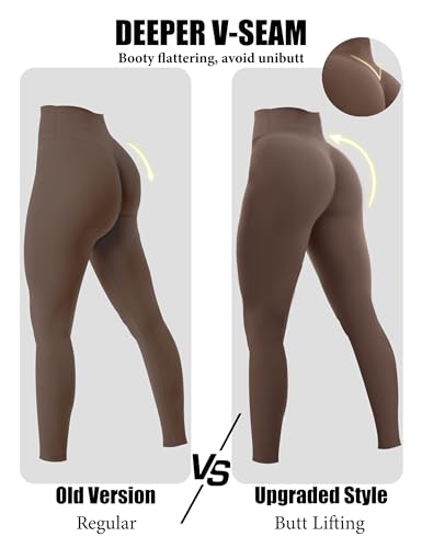 Olmlmt No Front Seam Workout Leggings for Women Tummy Control Butt Lifting Leggings Buttery Soft Gym Yoga Pants
