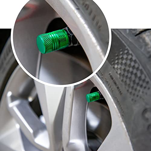 Image of Tire Valve Stem Caps - Tire Air Caps Cover 8 Pack N2 Nitrogen Logo Corrosion Resistant Premium Alloy Universal for Car Truck Motorcycle Bike-Green