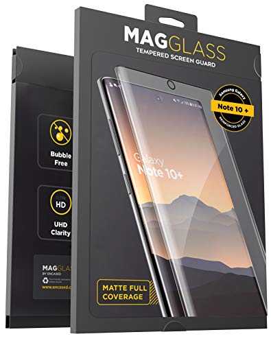 Magglass Galaxy Note 10 Plus Matte Screen Protector (Fingerprint Resistant) Bubble-Free Anti Glare Tempered Glass Display Guard for Samsung Note 10+ (Case Compatible)