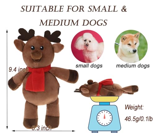 Juguete de peluche reno para perros pequeños y medianos miniatura 3