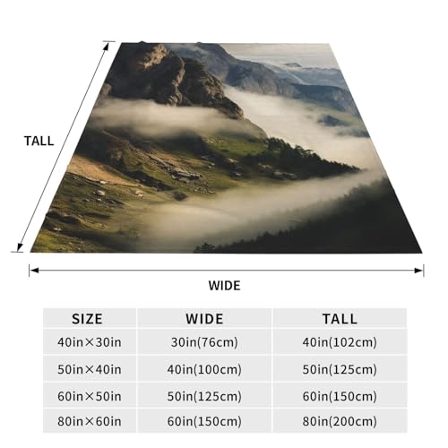 Couverture micro polaire ultra douce Misty Mountains jet de canape qualite supérieure - 3