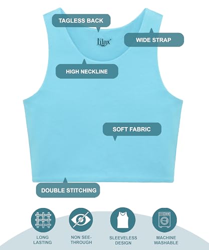Image of Lilax Girls' Double Lined Sleeveless Basic Crop Tank Top