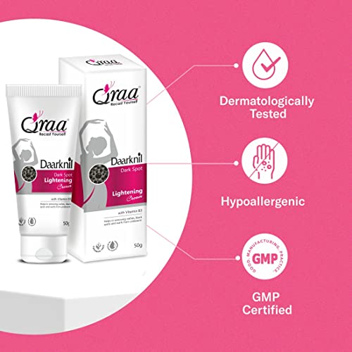 Image of Qraa Daarknil Cream For Intimate Lightening /Dark Spots /Uneven Tone | For Dark Underarms, Neck, Knees, Elbows And Inner Thigh 50GM