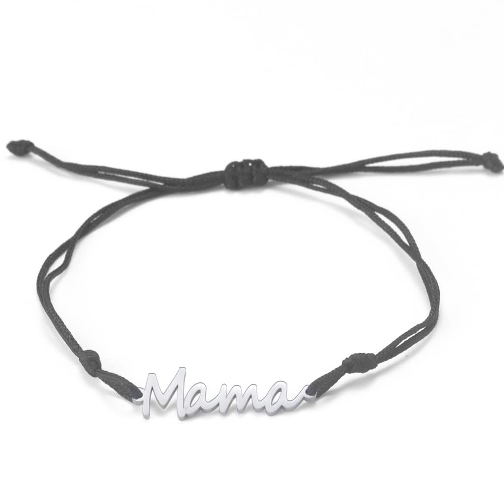 Jude JewelersStainless Steel Mama Charm Mother's Day Adjustable Size Strand Bracelet